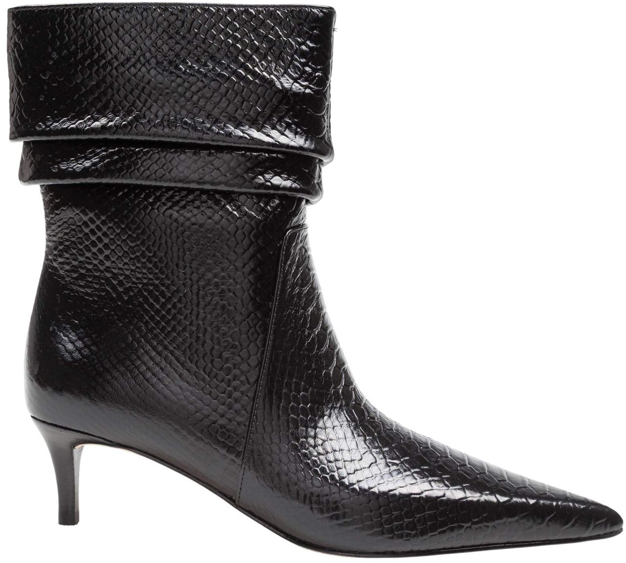 Michael Kors Michael kors dawn heeled ankle boot in crocodile-print leather, color black Zwart