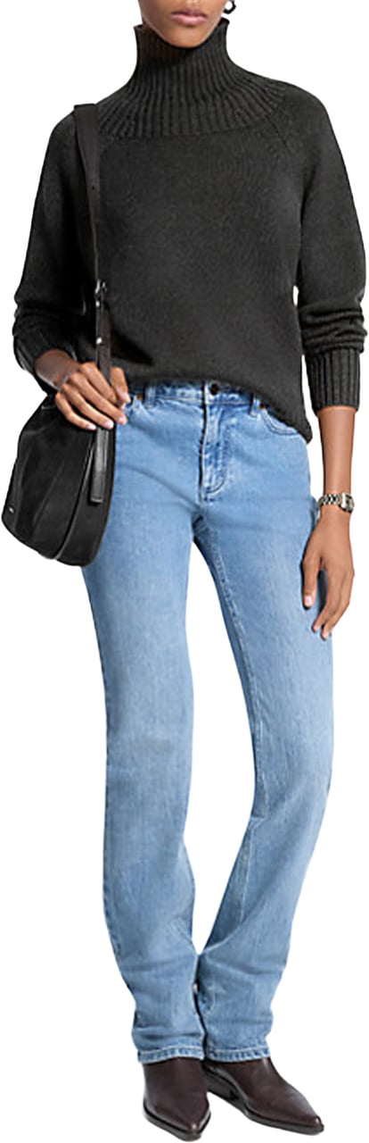 Michael Kors Black Relaxed Fit Merino Wool Sweater Zwart