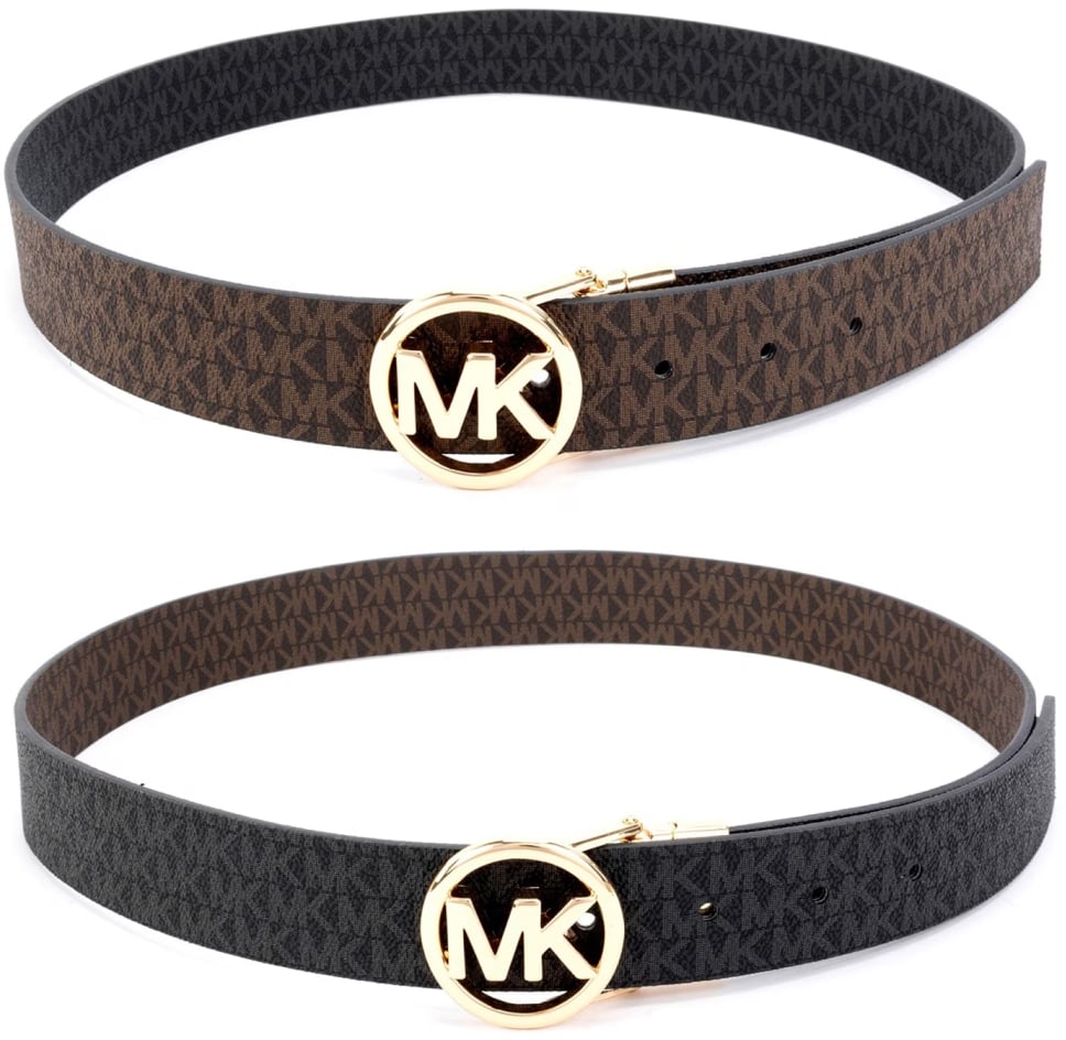 Michael Kors Reversible Monogram Belt Zwart