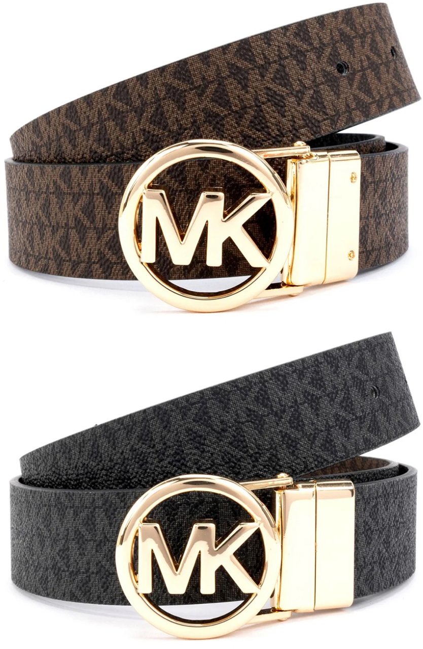 Michael Kors Reversible Monogram Belt Zwart