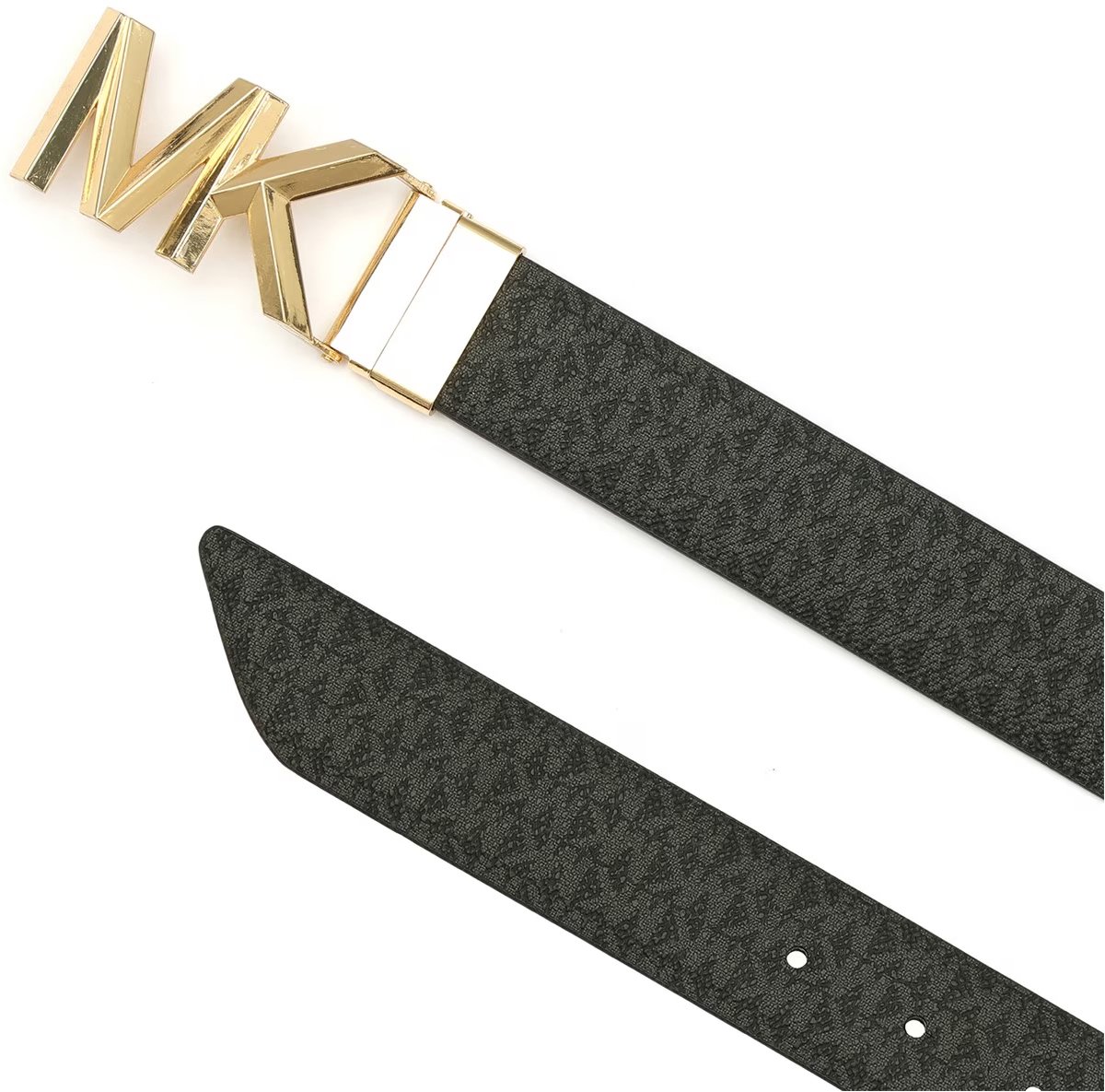 Michael Kors Mk Buckle Reversible Monogram Belt Zwart