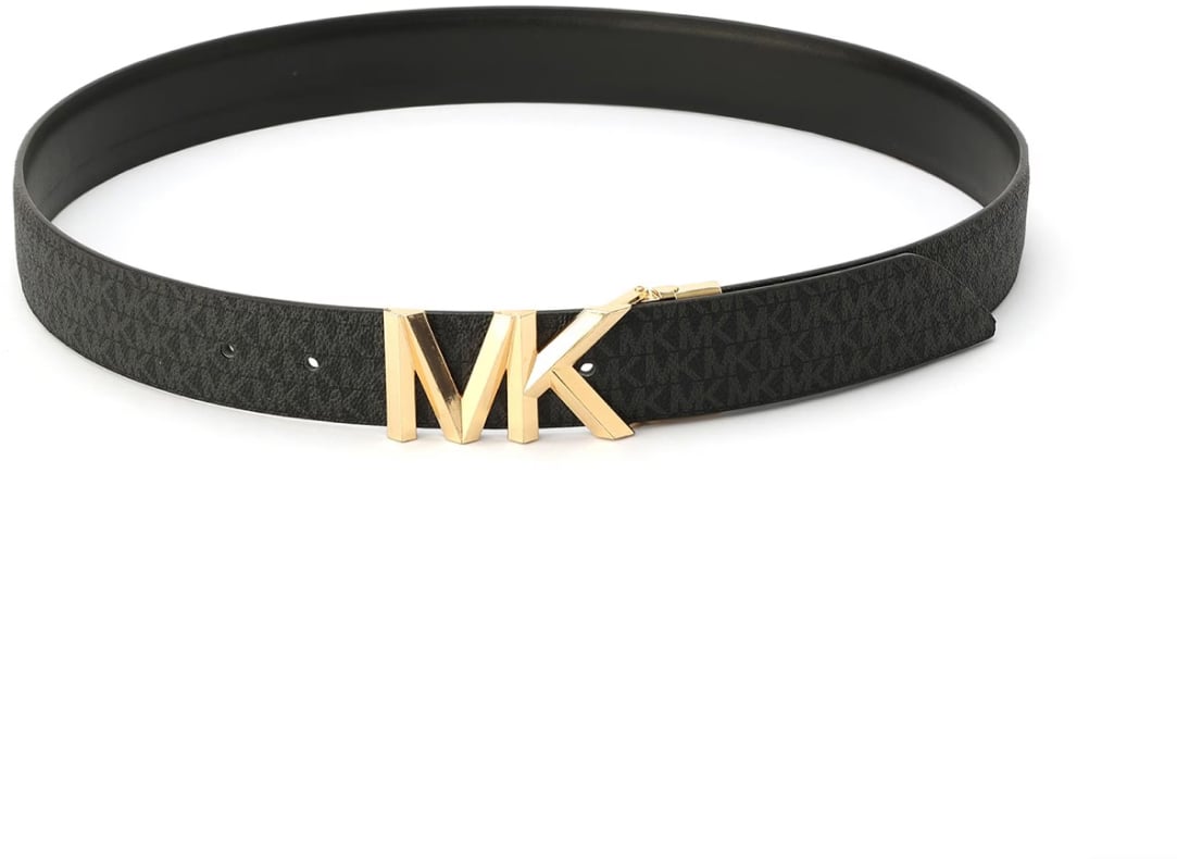 Michael Kors Mk Buckle Reversible Monogram Belt Zwart
