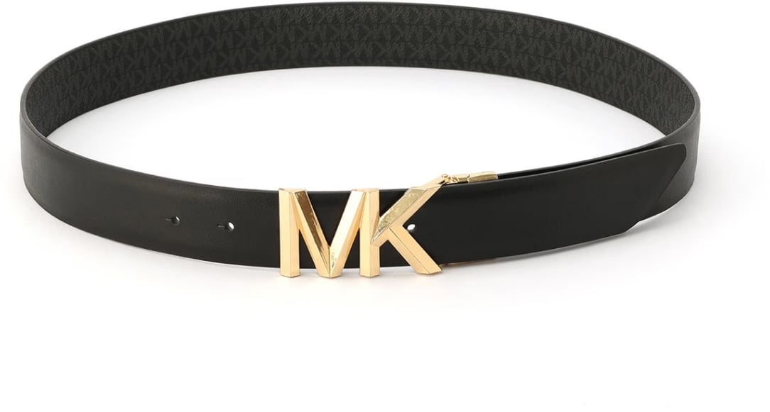 Michael Kors Mk Buckle Reversible Monogram Belt Zwart