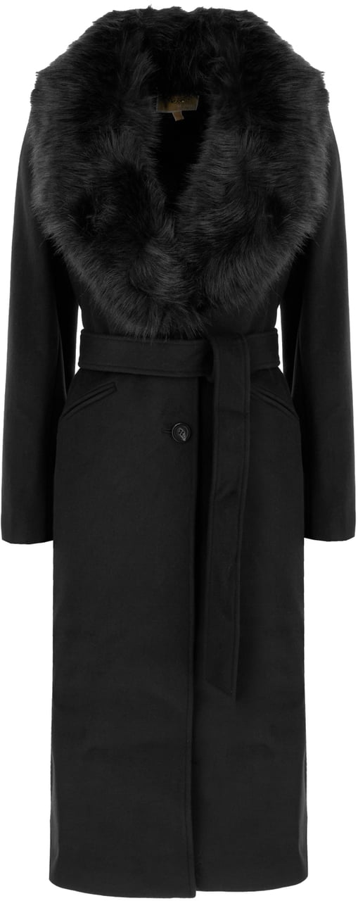 Michael Kors Michael Kors Black wool blend coat Zwart