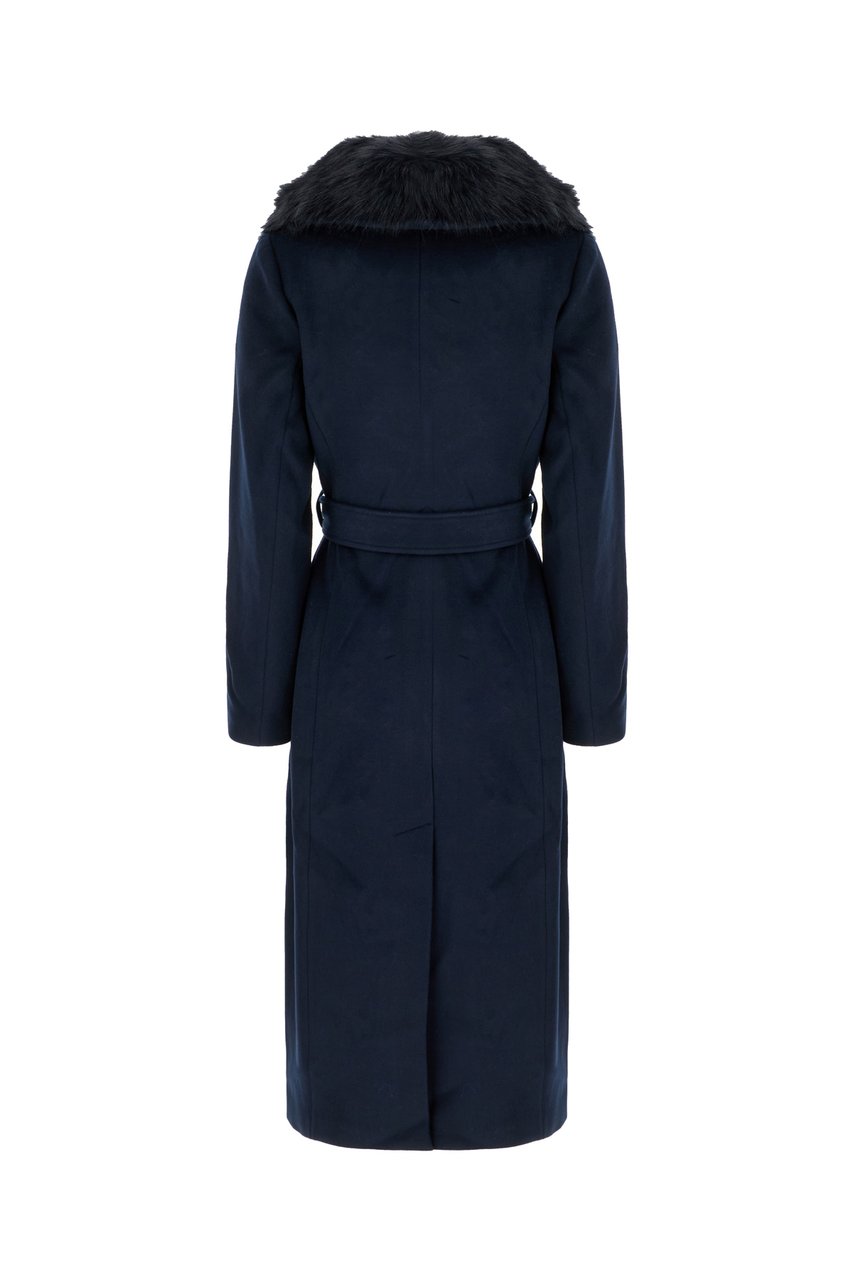 Michael Kors Michael Kors Navy blue wool blend coat Blauw