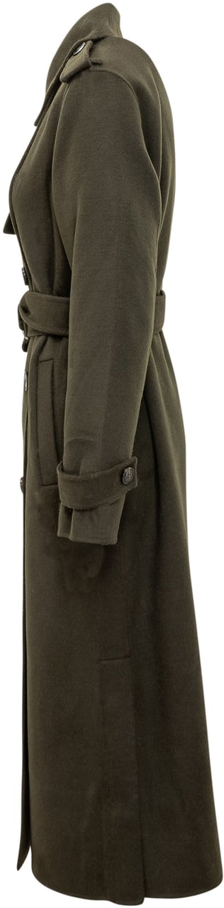 Michael Kors Michael Kors Trench Verde con Cintura Groen