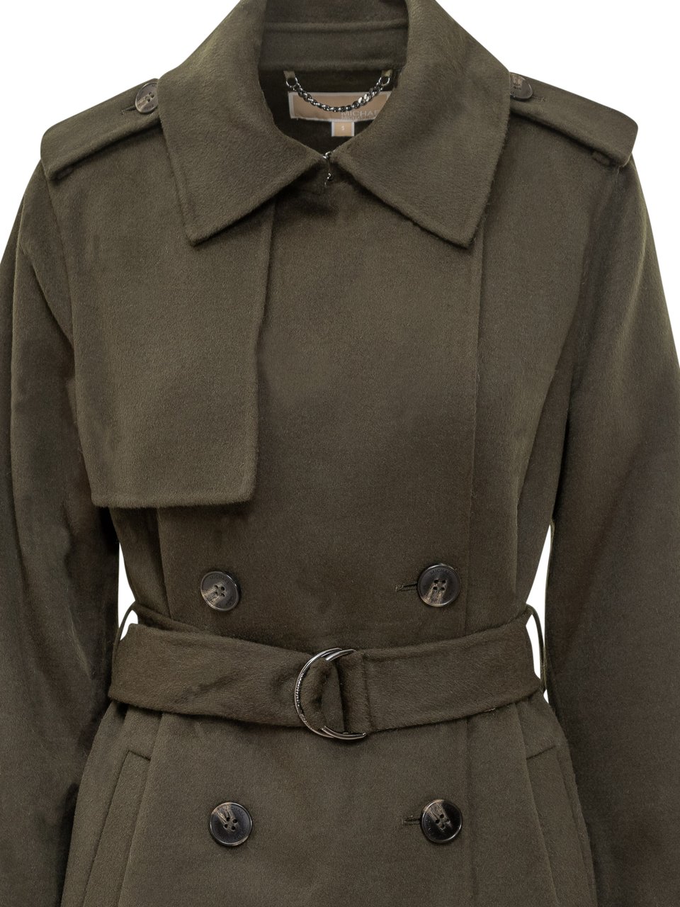 Michael Kors Michael Kors Trench Verde con Cintura Groen