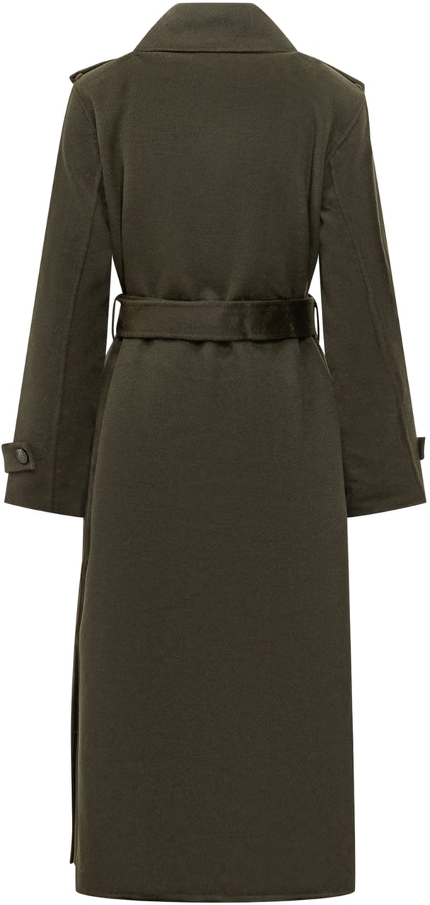 Michael Kors Michael Kors Trench Verde con Cintura Groen