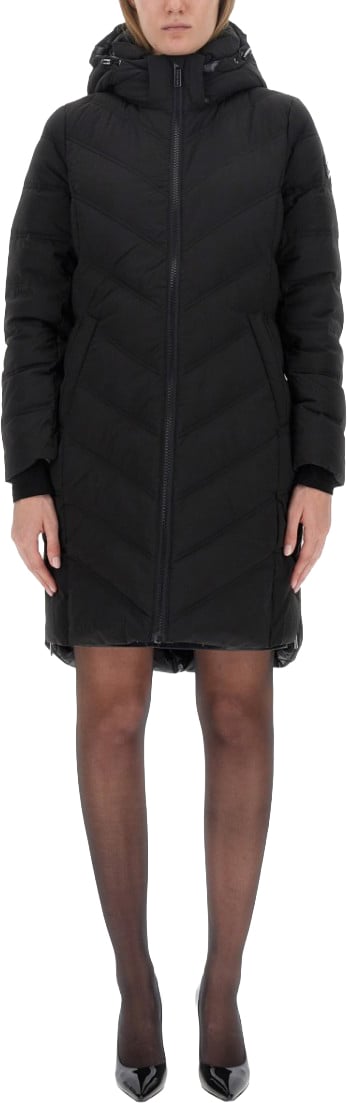 Michael Kors Quilted Black Hooded Parka Zwart