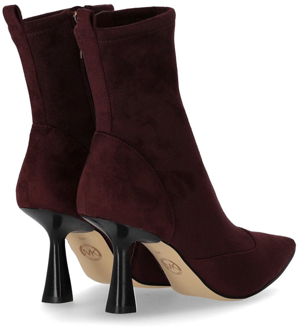 Michael Kors MICHAEL KORS CLARA BURGUNDY HEELED ANKLE BOOT Rood