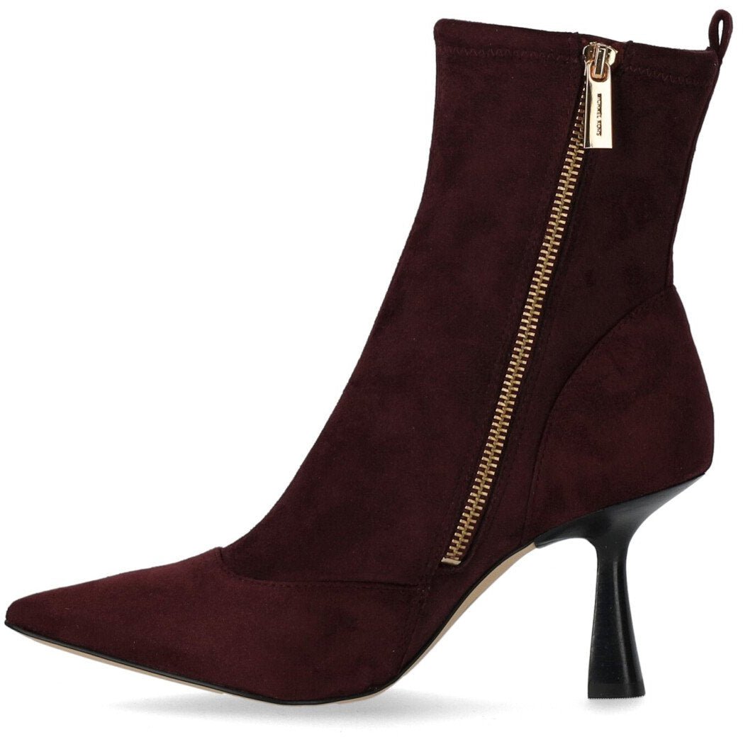 Michael Kors MICHAEL KORS CLARA BURGUNDY HEELED ANKLE BOOT Rood
