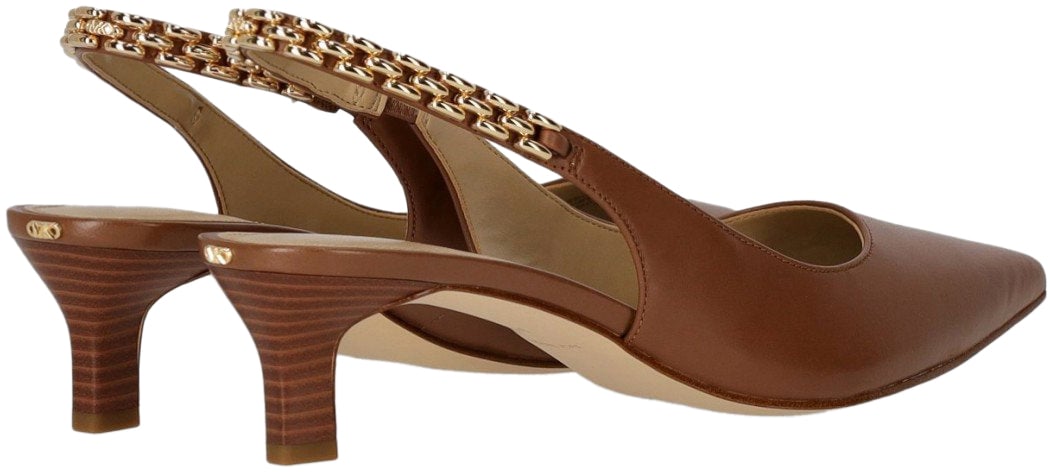 Michael Kors MICHAEL KORS MARCIA SLINGBACK LUGGAGE KITTEN PUMP Bruin