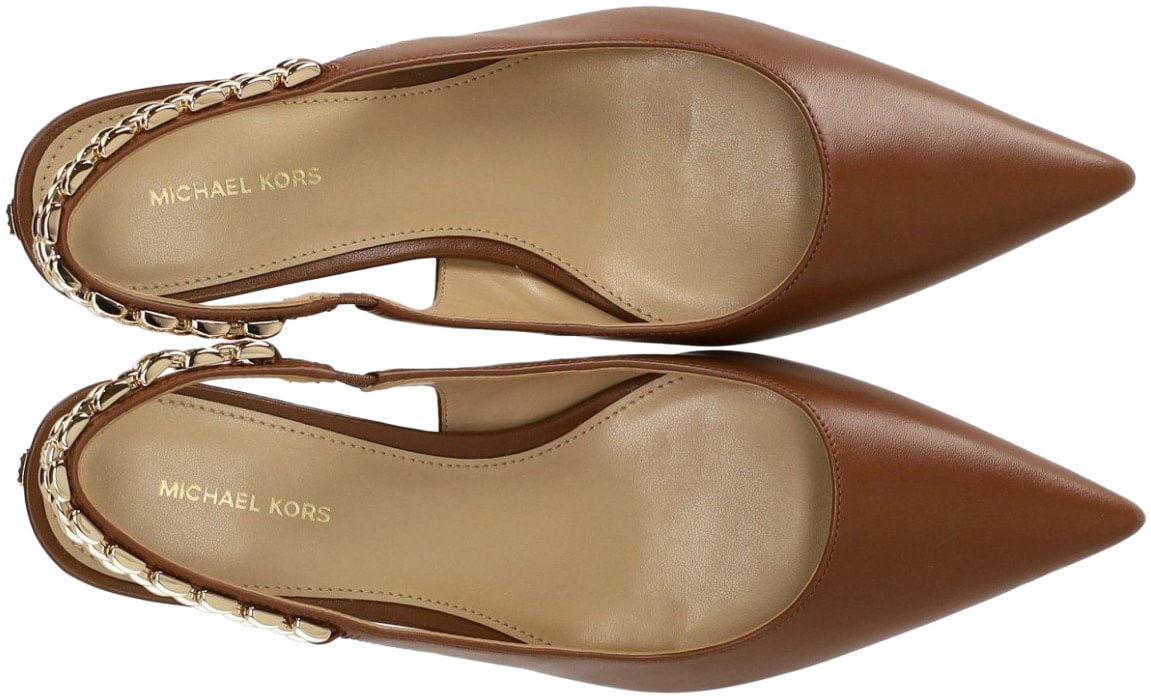 Michael Kors MICHAEL KORS MARCIA SLINGBACK LUGGAGE KITTEN PUMP Bruin