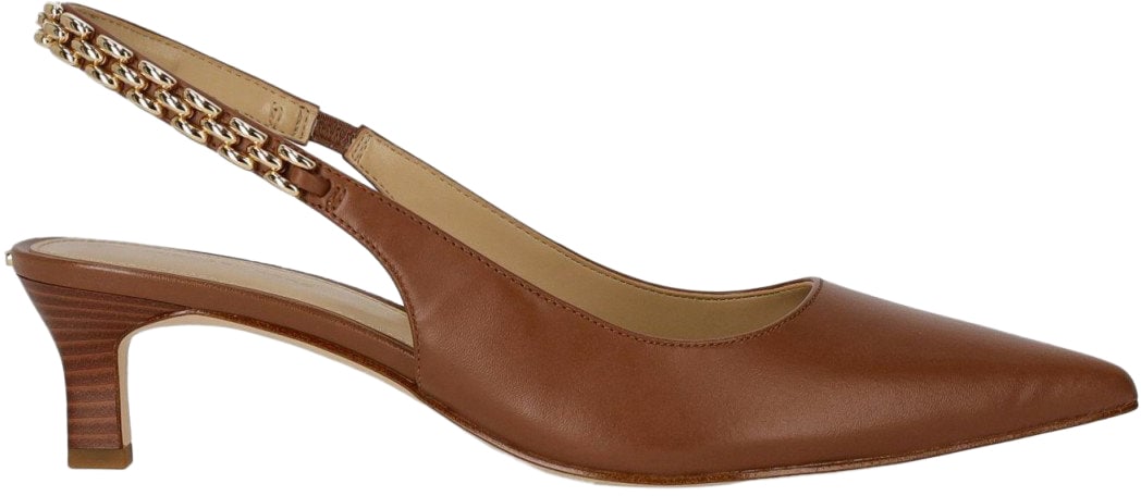 Michael Kors MICHAEL KORS MARCIA SLINGBACK LUGGAGE KITTEN PUMP Bruin