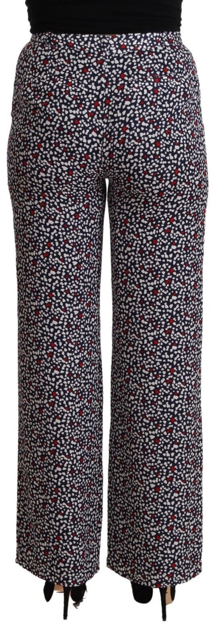 Michael Kors Black High Waist Printed Straight Pants Zwart