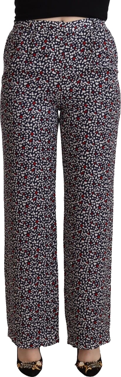 Michael Kors Black High Waist Printed Straight Pants Zwart