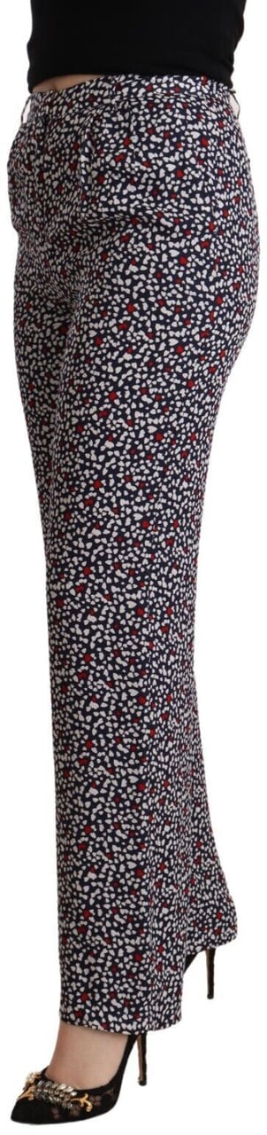 Michael Kors Black High Waist Printed Straight Pants Zwart