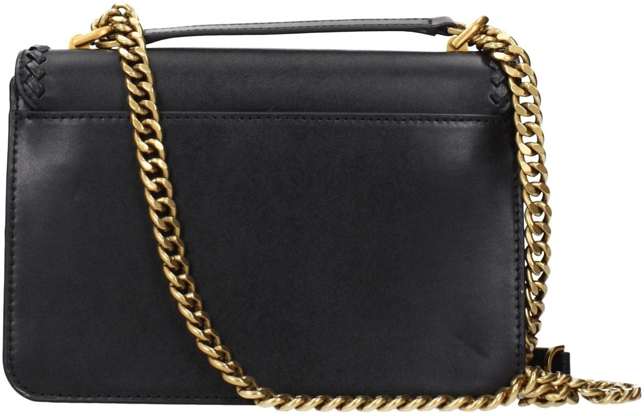 Michael Kors Black Leather Shoulder Bag Zwart