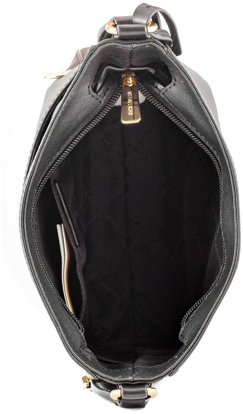 Michael Kors Black Canvas Crossbody Bag Zwart