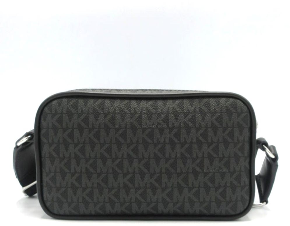 Michael Kors Black Canvas Crossbody Bag Zwart