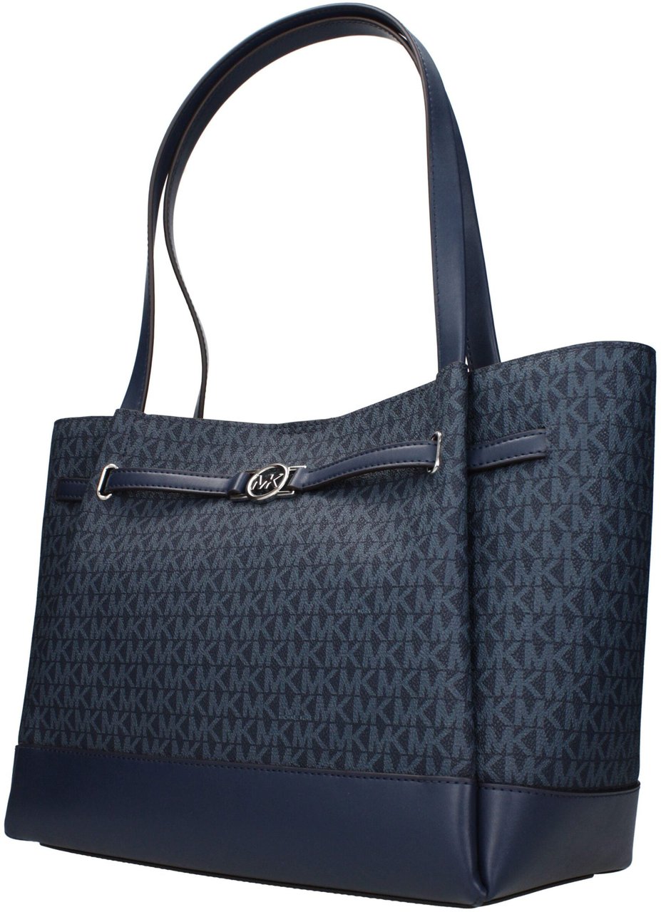 Michael Kors Blue Fabric Shoulder Bag Blauw