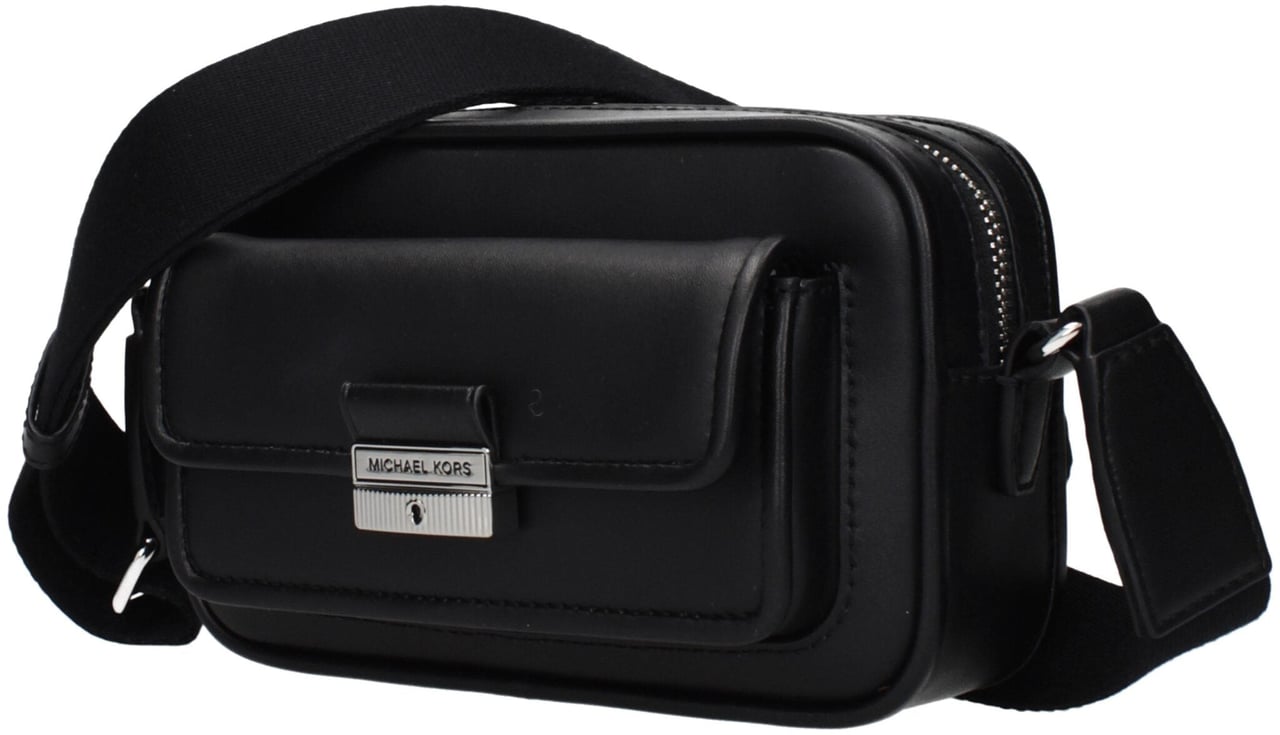 Michael Kors Michael Kors Black Leather Crossbody Bag Zwart