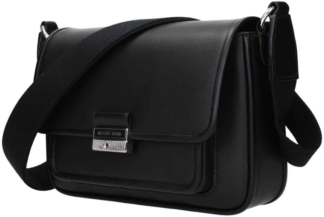 Michael Kors Michael Kors Black Leather Crossbody Bag Zwart