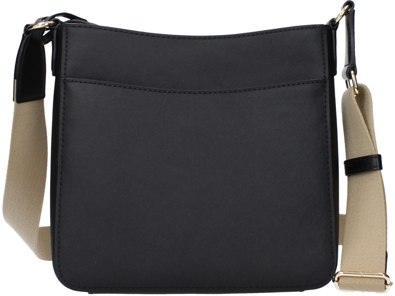 Michael Kors Black Leather Crossbody Bag Zwart