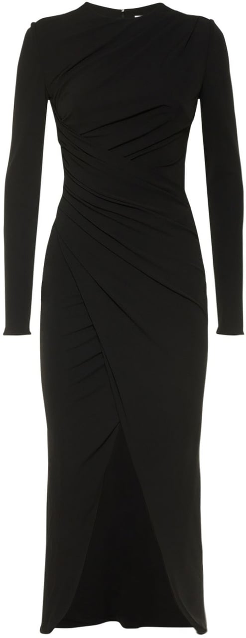Michael Kors Elegant long black dress with long sleeves Zwart
