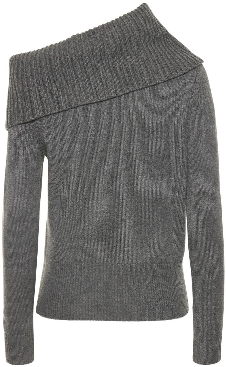 Michael Kors Dark gray sweater with asymmetrical collar Grijs