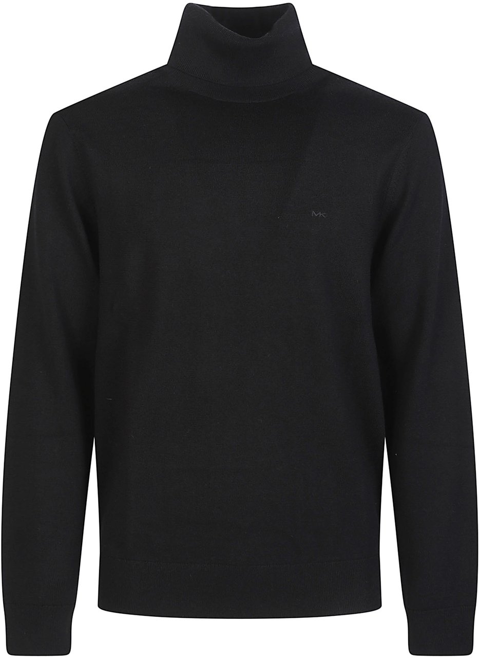 Michael Kors Embroidered Logo Turtle Neck Sweater Black Zwart
