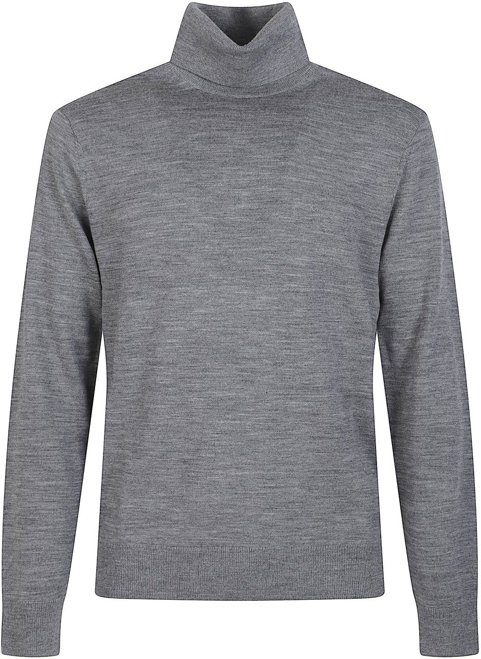 Michael Kors Embroidered Logo Turtle Neck Sweater Grey Grijs