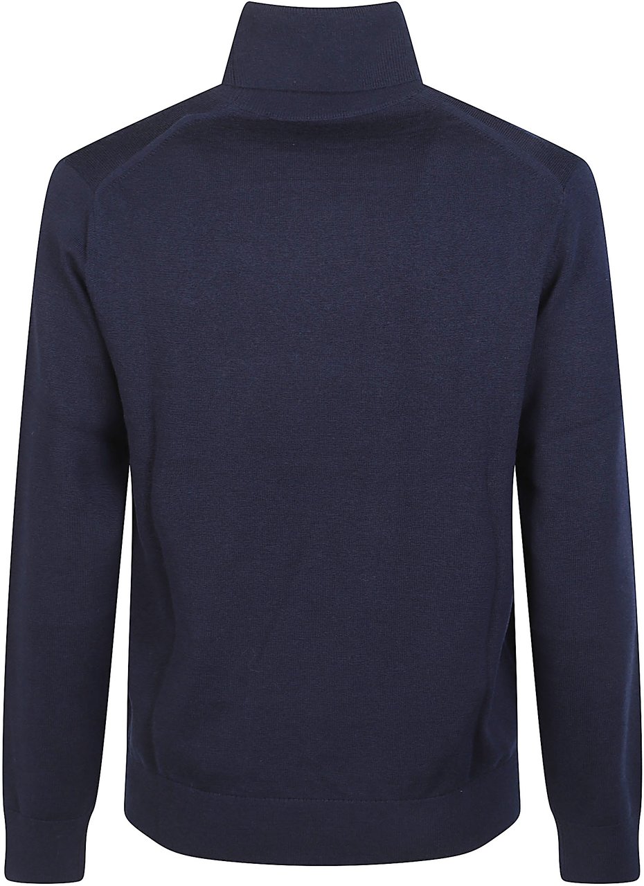 Michael Kors Embroidered Logo Turtle Neck Sweater Blue Blauw