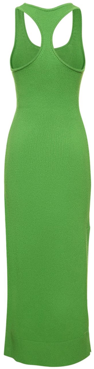 Michael Kors Long green elegant dress with a wide neckline Groen