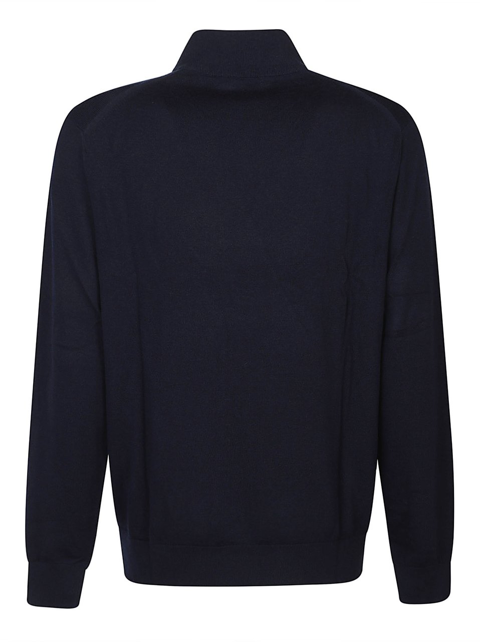 Michael Kors Embroidered Logo Half Zip Sweater Blue Blauw