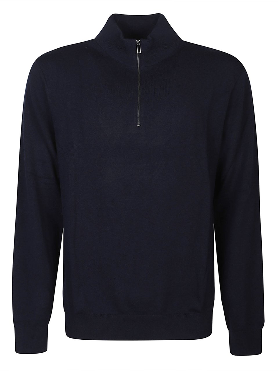 Michael Kors Embroidered Logo Half Zip Sweater Blue Blauw