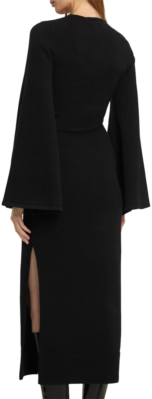 Michael Kors Long black elegant dress with puff sleeves Zwart