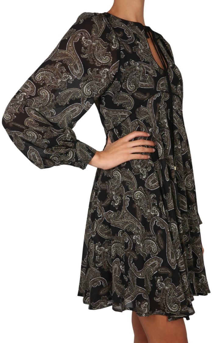 Michael Kors Intricate Paisley Mini Dress Grijs