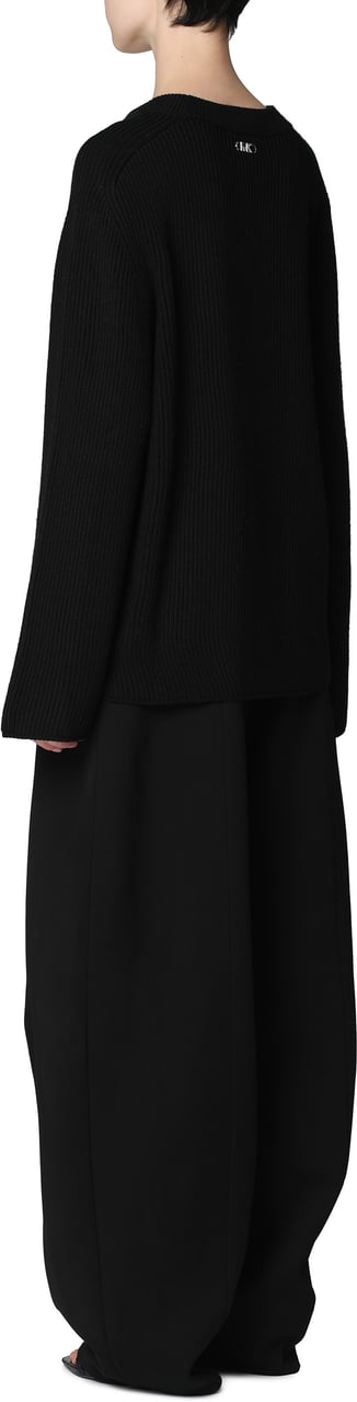Michael Kors Merino wool crew-neck sweater Zwart