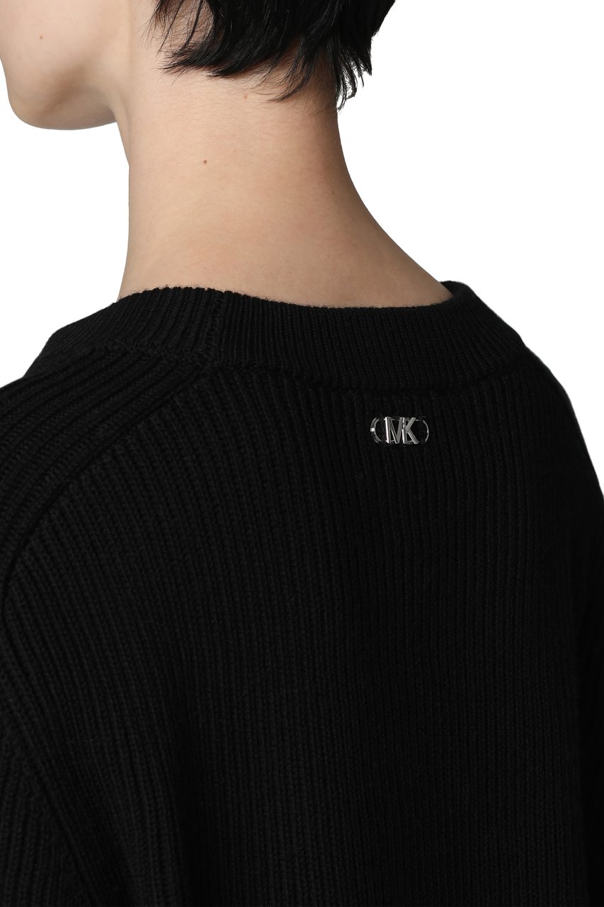 Michael Kors Merino wool crew-neck sweater Zwart