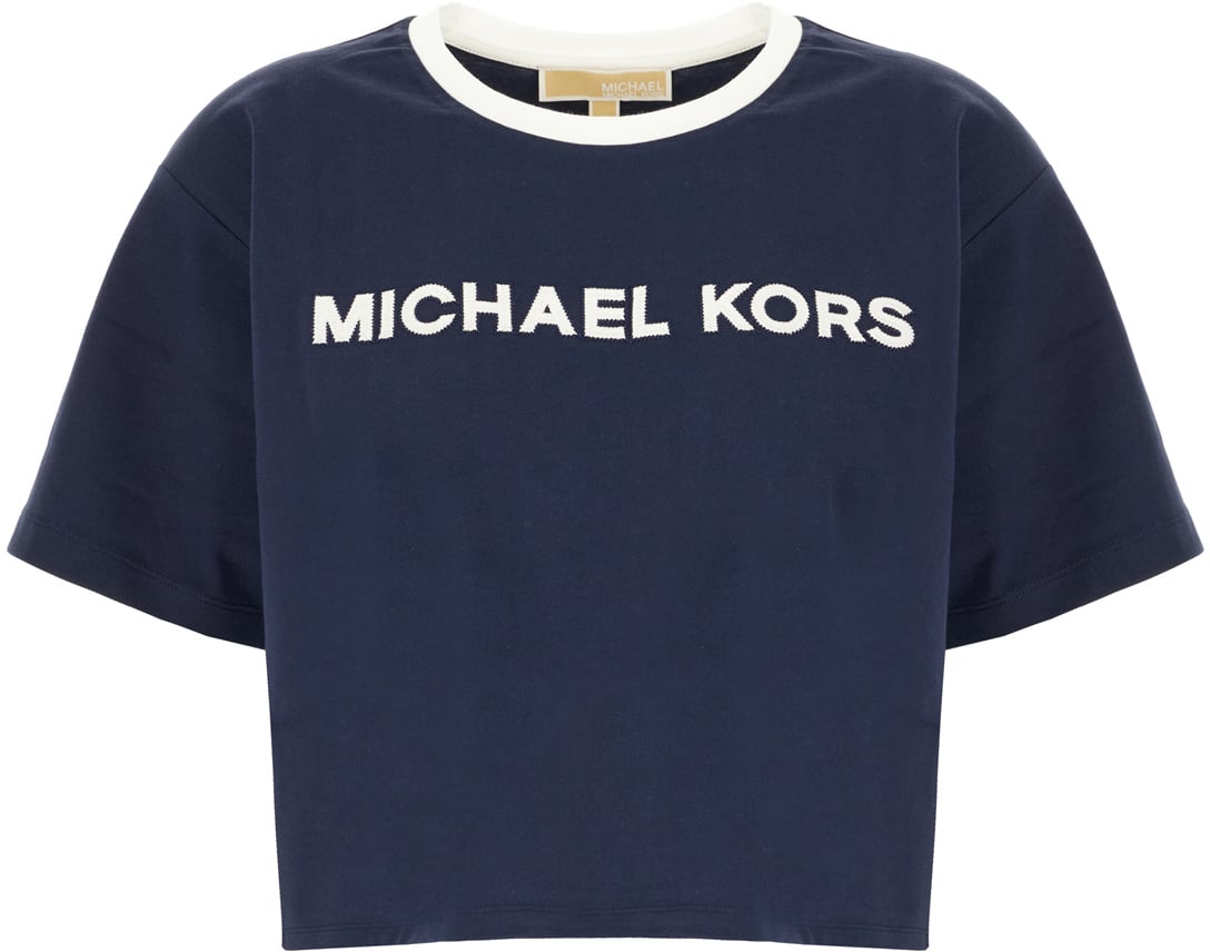 Michael Kors Michael Kors Navy blue cotton t-shirt Blauw