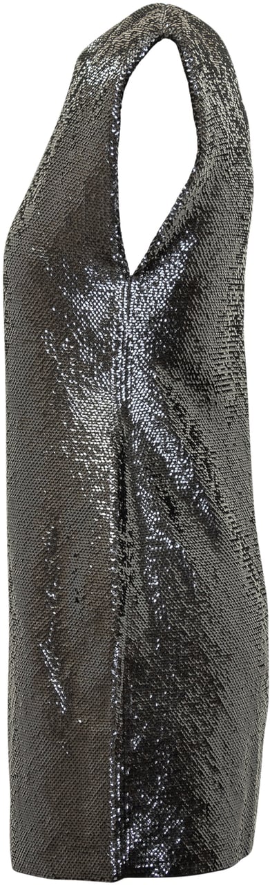 Michael Kors Michael Kors Abito Corto in Paillettes Argento Zwart