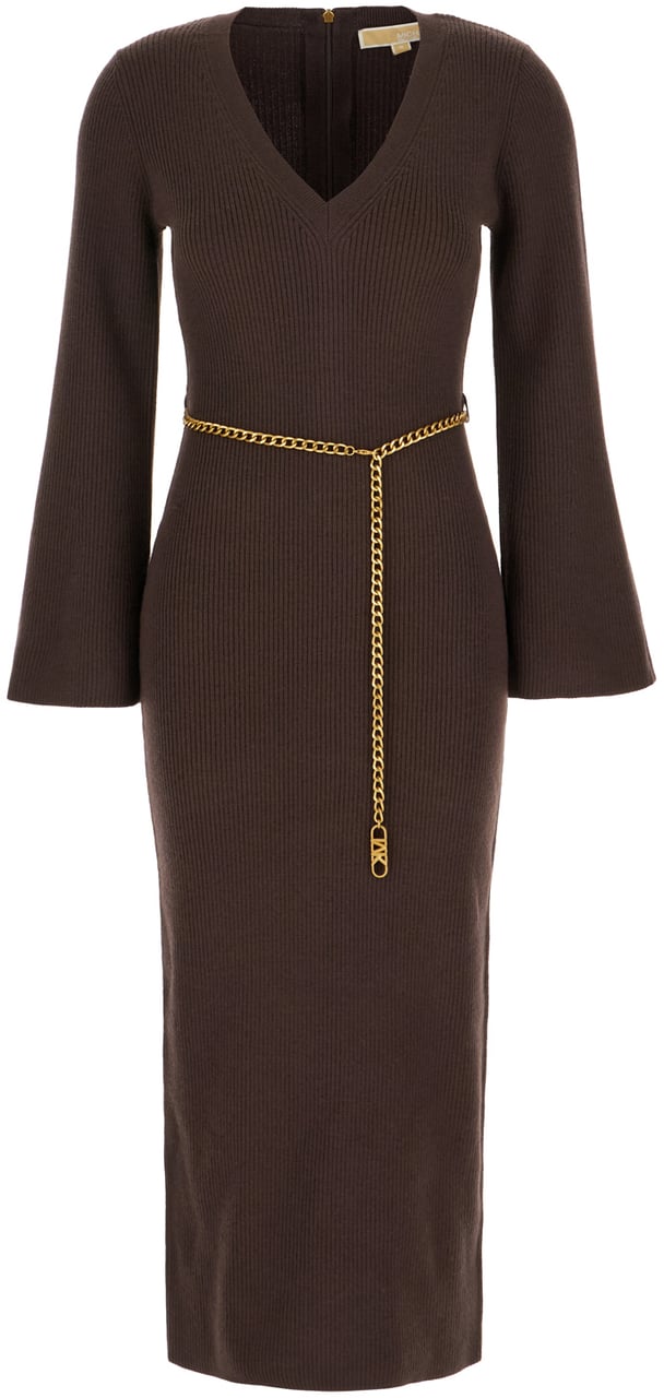 Michael Kors Michael Kors Brown wool blend dress Bruin