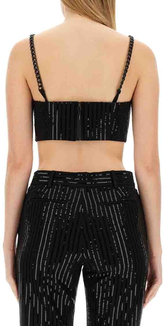 Michael Kors Crepe Bustier Top Zwart
