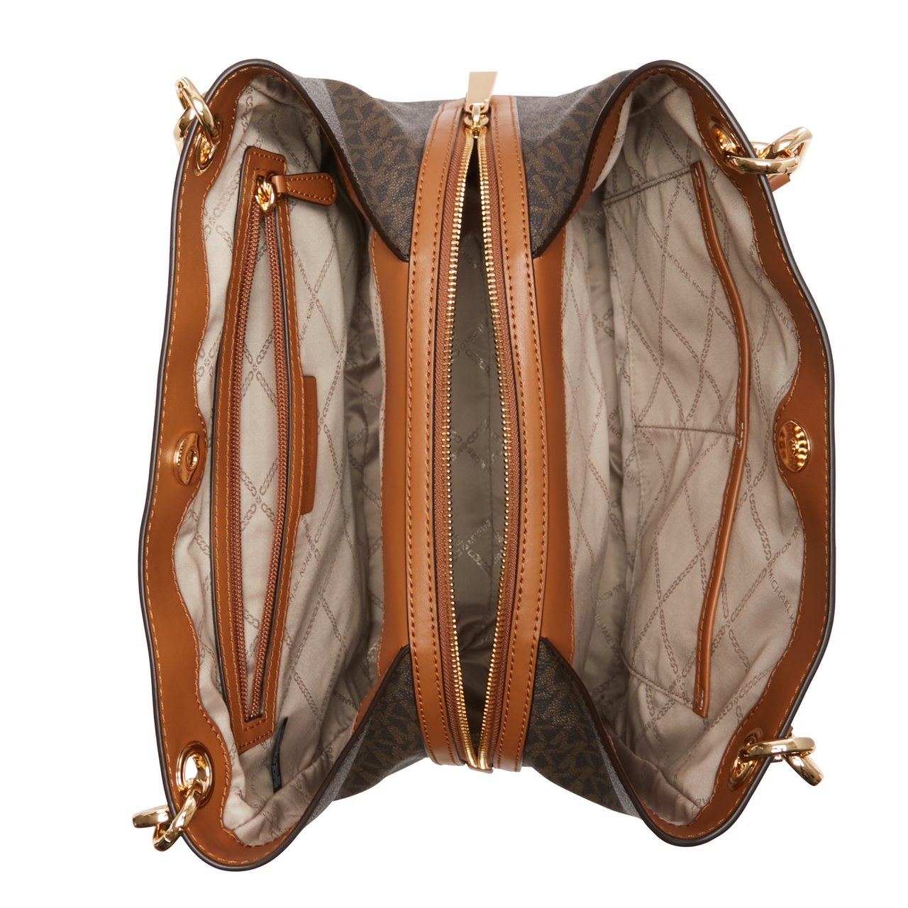 Michael Kors Kensington Kunstleer Schoudertas Bruin