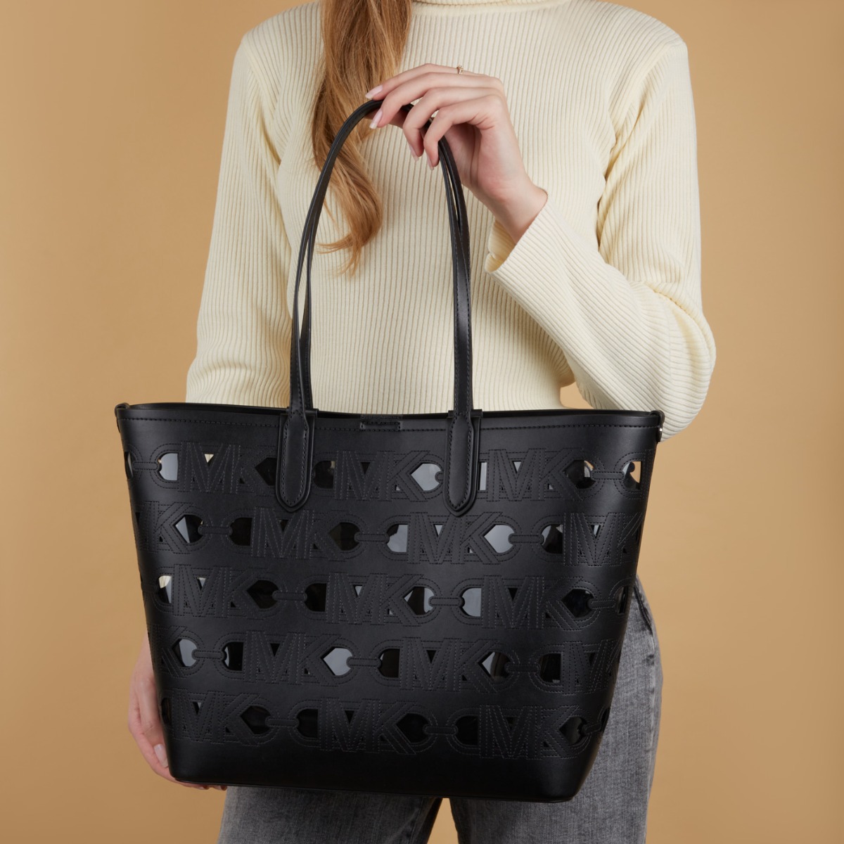 Michael Kors Eliza Kunstleer Shopper Zwart