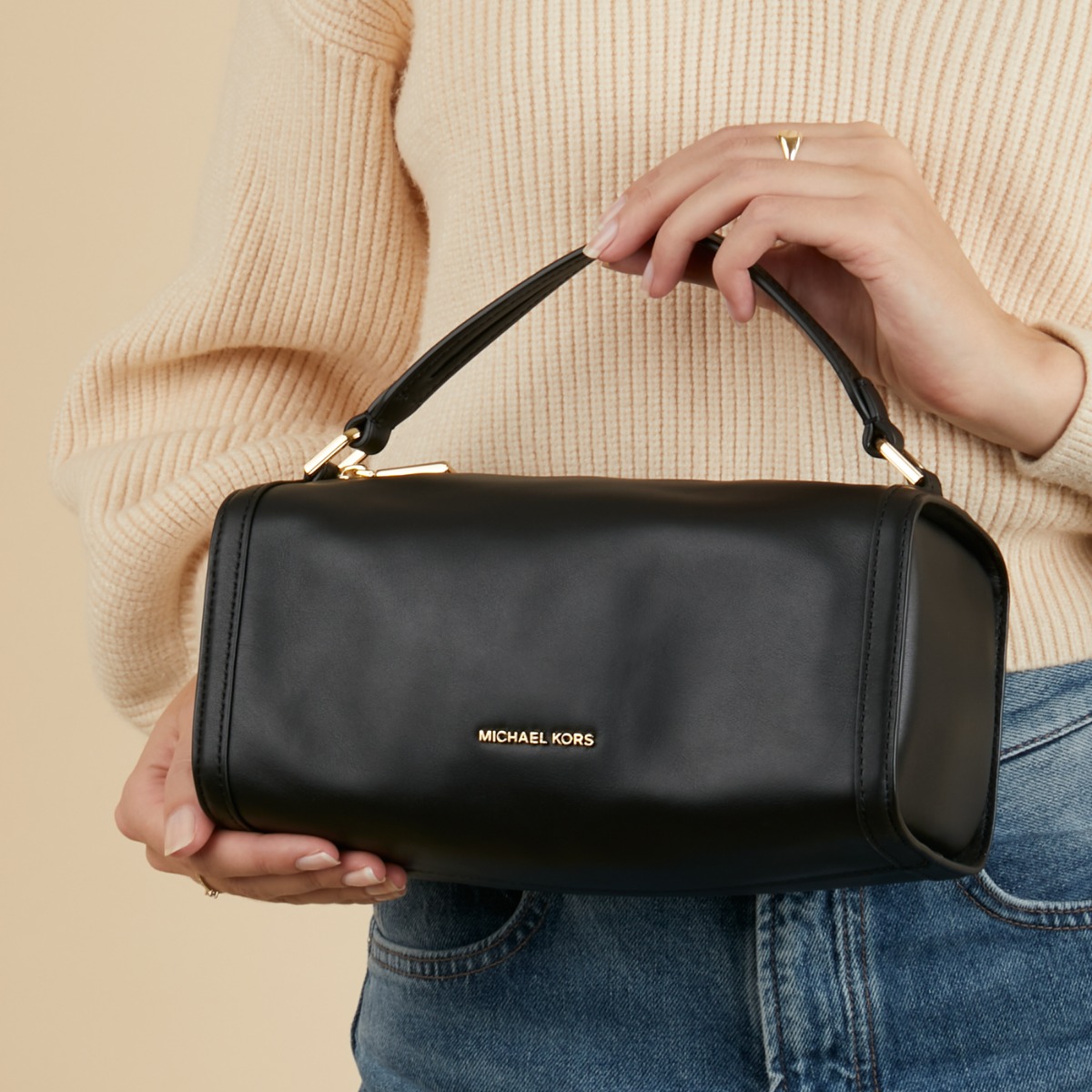 Michael Kors Orchard Runderleer Handtas Zwart