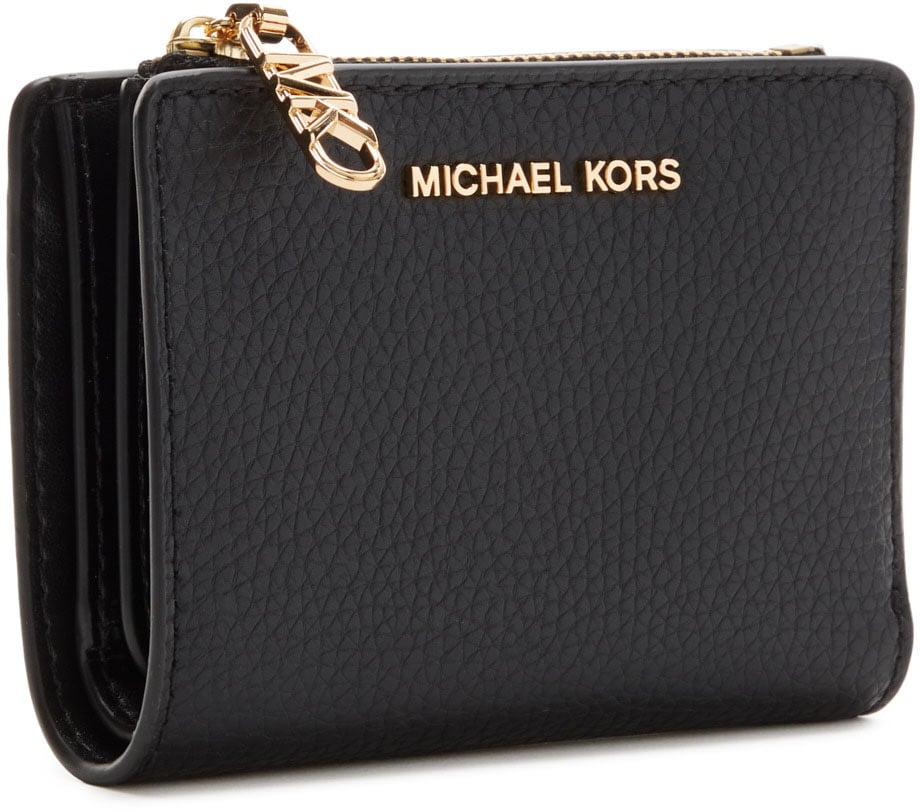 Michael Kors Empire Runderleer Drukknop Portemonnee Zwart