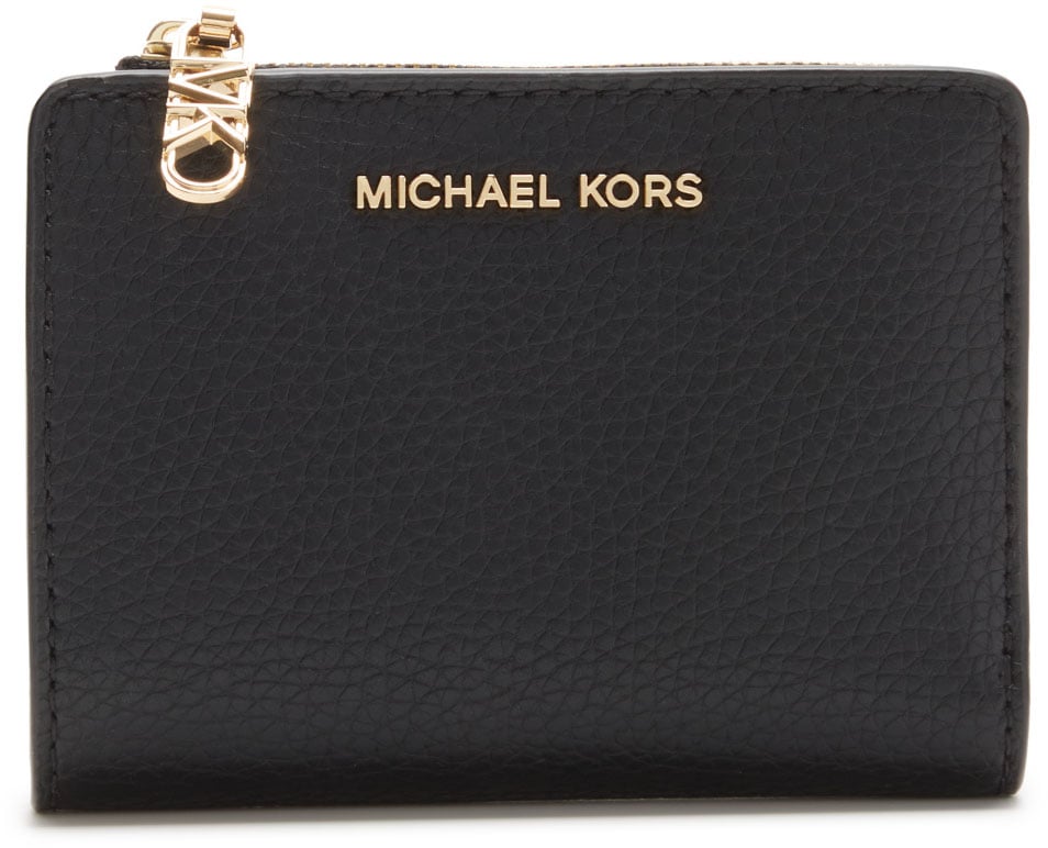 Michael Kors Empire Runderleer Drukknop Portemonnee Zwart