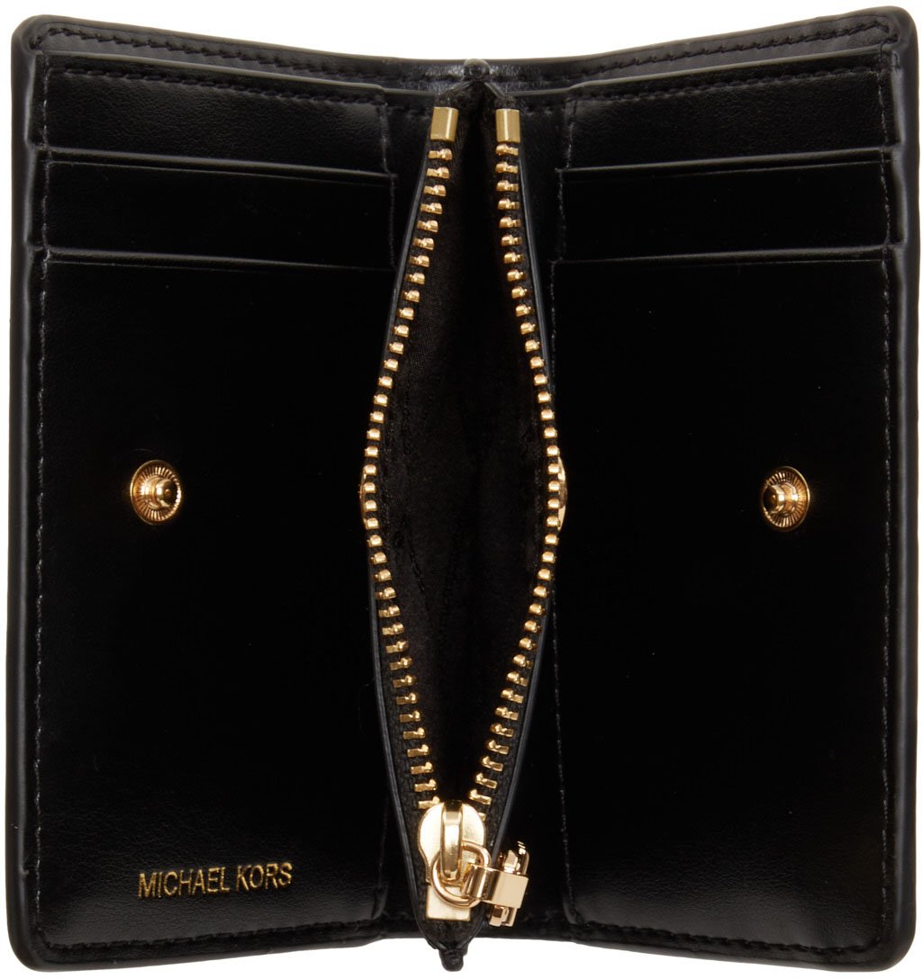 Michael Kors Empire Runderleer Drukknop Portemonnee Zwart